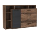 Forte JACKY JCKK351L-N09T Komoda L szafka, półki szuflady Brązowy / Czarny Forte JACKY JCKK351L-N09T Komoda L szafka, półki szuflady Brązowy / Czarny