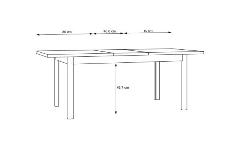 Forte JOKKAZ TBLT7029-M559 Stół rozkładany 160 x 90 Dąb / Czarny Forte JOKKAZ TBLT7029-M559 Stół rozkładany 160 x 90 Dąb / Czarny