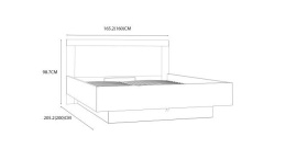 Forte JULIETTA JLTL168-C289 Stelaż łóżka z podnoszonym wkładem, pojemnik na pościel, Szary/Biały