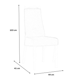 Forte KRZESŁA KR0143-BUK-M85 Krzesło NOWOLA Szary /Biały materiał: tkanina , drewno