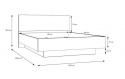 Forte LENYBELARDO LNBL4162-D85 Stelaż łóżka z podnoszonym wkładem, pojemnik na pościel, Dąb Riviera