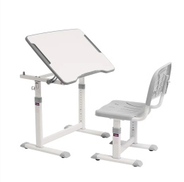 FunDesk Olea Grey - Regulowane biurko z krzesełkiem