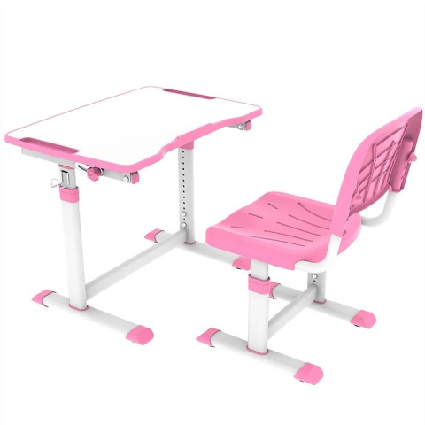 FunDesk Olea Pink - Regulowane biurko z krzesełkiem FunDesk Olea Pink - Regulowane biurko z krzesełkiem