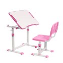 FunDesk Olea Pink - Regulowane biurko z krzesełkiem