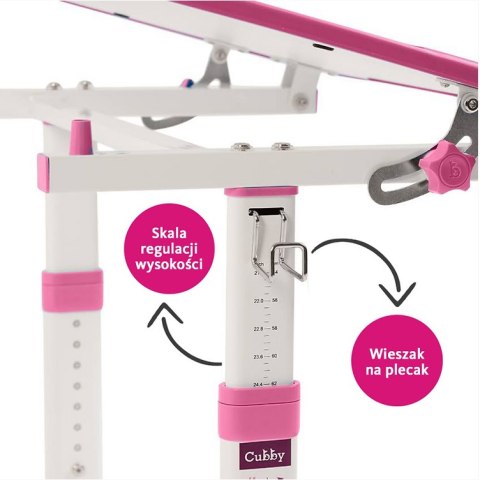 FunDesk Olea Pink - Regulowane biurko z krzesełkiem FunDesk Olea Pink - Regulowane biurko z krzesełkiem