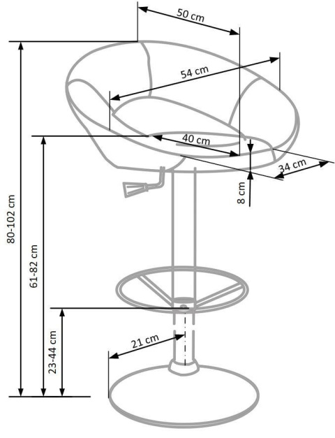 Halmar hoker Krzesło barowe H15 popiel eco skóra podstawa stal chromowana regulowana wysokość z podpórką na nogi Halmar hoker Krzesło barowe H15 popiel eco skóra podstawa stal chromowana regulowana wysokość z podpórką na nogi