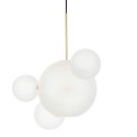 King Home Lampa wisząca CAPRI 4 LED kuliste klosze szkło biały / aluminium złoty przypomina bańki mydlane King Home Lampa wisząca CAPRI 4 LED kuliste klosze szkło biały / aluminium złoty przypomina bańki mydlane