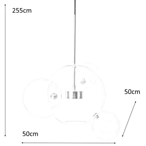 King Home Lampa wisząca CAPRI 4 LED kuliste klosze szkło biały / aluminium złoty przypomina bańki mydlane King Home Lampa wisząca CAPRI 4 LED kuliste klosze szkło biały / aluminium złoty przypomina bańki mydlane