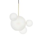 King Home Lampa wisząca CAPRI 4 LED kuliste klosze szkło biały / aluminium złoty przypomina bańki mydlane King Home Lampa wisząca CAPRI 4 LED kuliste klosze szkło biały / aluminium złoty przypomina bańki mydlane