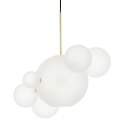 King Home Lampa wisząca CAPRI 6 biała / złota kuliste klosze szklane anodowane aluminium przypomina bańki mydlane King Home Lampa wisząca CAPRI 6 biała / złota kuliste klosze szklane anodowane aluminium przypomina bańki mydlane