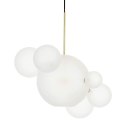 King Home Lampa wisząca CAPRI 6 biała / złota kuliste klosze szklane anodowane aluminium przypomina bańki mydlane King Home Lampa wisząca CAPRI 6 biała / złota kuliste klosze szklane anodowane aluminium przypomina bańki mydlane