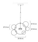 King Home Lampa wisząca CAPRI 6 biała / złota kuliste klosze szklane anodowane aluminium przypomina bańki mydlane King Home Lampa wisząca CAPRI 6 biała / złota kuliste klosze szklane anodowane aluminium przypomina bańki mydlane