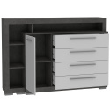 Meble Forte JULIETTA CRMK35L-C272 Komoda L szafka, szuflady, półki, Szary/Biały Meble Forte JULIETTA CRMK35L-C272 Komoda L szafka, szuflady, półki, Szary/Biały