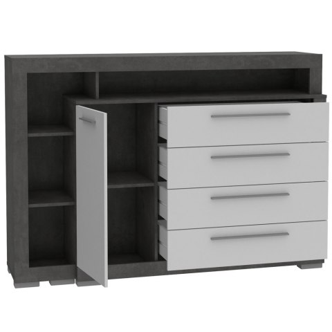 Meble Forte JULIETTA CRMK35L-C272 Komoda L szafka, szuflady, półki, Szary/Biały Meble Forte JULIETTA CRMK35L-C272 Komoda L szafka, szuflady, półki, Szary/Biały