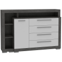 Meble Forte JULIETTA CRMK35L-C272 Komoda L szafka, szuflady, półki, Szary/Biały Meble Forte JULIETTA CRMK35L-C272 Komoda L szafka, szuflady, półki, Szary/Biały