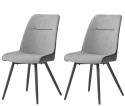 Meble Forte Krzesła KR0139-MET-LY1903 Krzesło TUMKUR Szary / Czarny materiał: tkanina, ekoskóra, metal