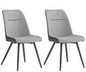 Meble Forte Krzesła KR0139-MET-LY1903 Krzesło TUMKUR Szary / Czarny materiał: tkanina, ekoskóra, metal