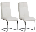 Meble Forte Krzesła KR0140-MET-Y016 Krzesło na płozach YADGIR Biały ekoskóra, stelaż metal chrom