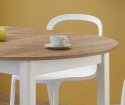 HALMAR stół RINGO okrągły rozkładany kolor blat dąb craft nogi - biały (102-142x102x76 cm) płyta meblowa okleinowana