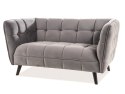 SIGNAL SOFA KANAPA CASTELLO 2 TAPICERKA VELVET BEŻOWY BLUVEL 28 / DREWNO WENGE DEKORACYJNE PRZESZYCIA OZDOBIONE GUZIKAMI