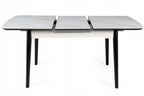 STÓŁ APOLLO ROZKŁADANY MDF + CERAMIKA EFEKT MARMURU BIAŁY MAT / CZARNY STELAŻ DREWNO 120(160)X80 SIGNAL STÓŁ APOLLO ROZKŁADANY MDF + CERAMIKA EFEKT MARMURU BIAŁY MAT / CZARNY STELAŻ DREWNO 120(160)X80 SIGNAL