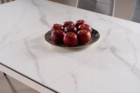 STÓŁ APOLLO ROZKŁADANY MDF + CERAMIKA EFEKT MARMURU BIAŁY MAT / CZARNY STELAŻ DREWNO 120(160)X80 SIGNAL STÓŁ APOLLO ROZKŁADANY MDF + CERAMIKA EFEKT MARMURU BIAŁY MAT / CZARNY STELAŻ DREWNO 120(160)X80 SIGNAL