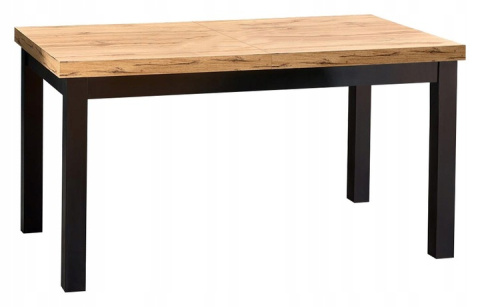 HALMAR stół TIAGO rozkładany 140-220x80 blat dąb craft nogi czarne - prostokątny - blat płyta laminowana nogi drewno lite bukowe HALMAR stół TIAGO rozkładany 140-220x80 blat dąb craft nogi czarne - prostokątny - blat płyta laminowana nogi drewno lite bukowe