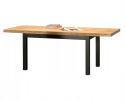 HALMAR stół TIAGO rozkładany 140-220x80 blat dąb craft nogi czarne - prostokątny - blat płyta laminowana nogi drewno lite bukowe HALMAR stół TIAGO rozkładany 140-220x80 blat dąb craft nogi czarne - prostokątny - blat płyta laminowana nogi drewno lite bukowe