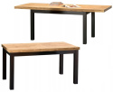 HALMAR stół TIAGO rozkładany 140-220x80 blat dąb craft nogi czarne - prostokątny - blat płyta laminowana nogi drewno lite bukowe HALMAR stół TIAGO rozkładany 140-220x80 blat dąb craft nogi czarne - prostokątny - blat płyta laminowana nogi drewno lite bukowe