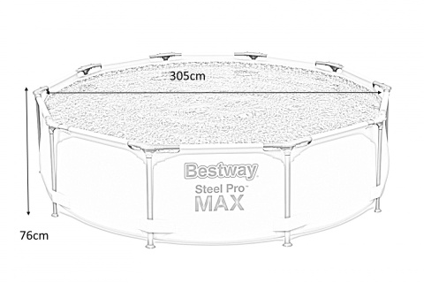 Bestway 56408 BASEN STELAŻOWY STEEL PRO MAX Z POMPĄ FILTRACYJNĄ SZARY OKRĄGŁY 3.05m x 0.76m stelaż stalowy odporny na korozję Bestway 56408 BASEN STELAŻOWY STEEL PRO MAX Z POMPĄ FILTRACYJNĄ SZARY OKRĄGŁY 3.05m x 0.76m stelaż stalowy odporny na korozję