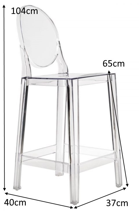 D2.DESIGN Hoker Stołek Krzesło barowy Viki transparentny 66cm tworzywo stabilny i wytrzymały jednocześnie wygodny D2.DESIGN Hoker Stołek Krzesło barowy Viki transparentny 66cm tworzywo stabilny i wytrzymały jednocześnie wygodny
