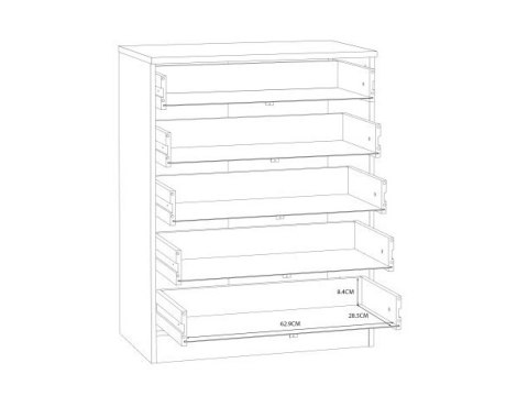 Forte MILAN PRGK212-D30 Komoda z szufladami Dąb Sonoma Forte MILAN PRGK212-D30 Komoda z szufladami Dąb Sonoma