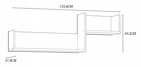 Forte ORIENTAL TREE HUDB02-M526 Półka Dąb Bartex / Czarny Forte ORIENTAL TREE HUDB02-M526 Półka Dąb Bartex / Czarny