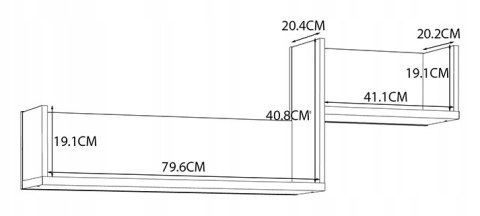 Forte ORIENTAL TREE HUDB02-M526 Półka Dąb Bartex / Czarny Forte ORIENTAL TREE HUDB02-M526 Półka Dąb Bartex / Czarny