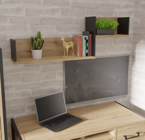 Forte ORIENTAL TREE HUDB02-M526 Półka Dąb Bartex / Czarny Forte ORIENTAL TREE HUDB02-M526 Półka Dąb Bartex / Czarny