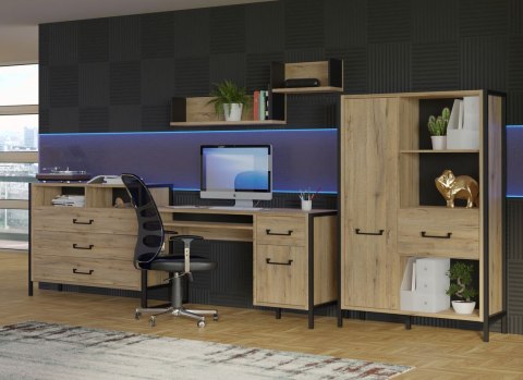 Forte ORIENTAL TREE HUDB02-M526 Półka Dąb Bartex / Czarny Forte ORIENTAL TREE HUDB02-M526 Półka Dąb Bartex / Czarny