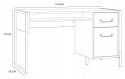 Forte ORIENTAL TREE HUDB212R-M524 Biurko szafka, szuflada, Dąb Bartex / Czarny Forte ORIENTAL TREE HUDB212R-M524 Biurko szafka, szuflada, Dąb Bartex / Czarny