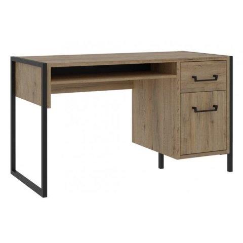 Forte ORIENTAL TREE HUDB212R-M524 Biurko szafka, szuflada, Dąb Bartex / Czarny Forte ORIENTAL TREE HUDB212R-M524 Biurko szafka, szuflada, Dąb Bartex / Czarny