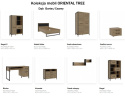 Forte ORIENTAL TREE HUDB212R-M524 Biurko szafka, szuflada, Dąb Bartex / Czarny Forte ORIENTAL TREE HUDB212R-M524 Biurko szafka, szuflada, Dąb Bartex / Czarny