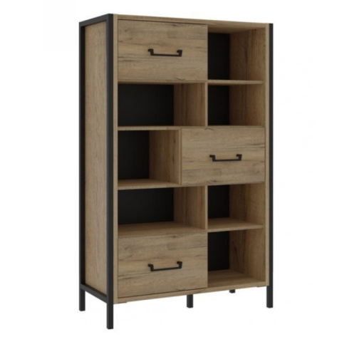 Forte ORIENTAL TREE HUDR424-M524 Regał - szafki, półki, Dąb Bartex / Czarny Forte ORIENTAL TREE HUDR424-M524 Regał - szafki, półki, Dąb Bartex / Czarny