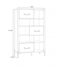 Forte ORIENTAL TREE HUDR424-M524 Regał - szafki, półki, Dąb Bartex / Czarny Forte ORIENTAL TREE HUDR424-M524 Regał - szafki, półki, Dąb Bartex / Czarny