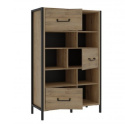 Forte ORIENTAL TREE HUDR424-M524 Regał - szafki, półki, Dąb Bartex / Czarny Forte ORIENTAL TREE HUDR424-M524 Regał - szafki, półki, Dąb Bartex / Czarny