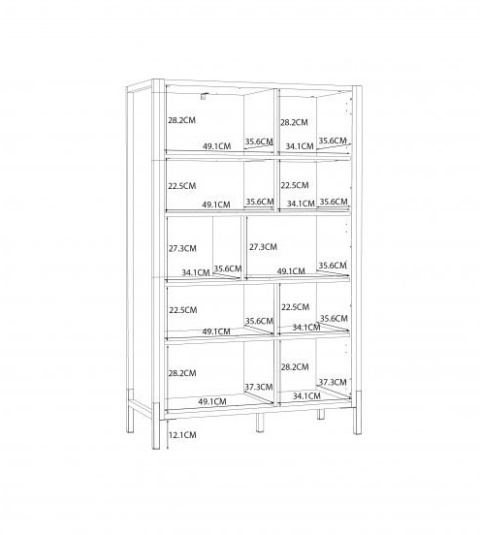 Forte ORIENTAL TREE HUDR424-M524 Regał - szafki, półki, Dąb Bartex / Czarny Forte ORIENTAL TREE HUDR424-M524 Regał - szafki, półki, Dąb Bartex / Czarny
