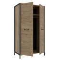Forte ORIENTAL TREE HUDS822-M524 Szafa ubraniowa, dwudrzwiowa, Dąb Bartex / Czarny Forte ORIENTAL TREE HUDS822-M524 Szafa ubraniowa, dwudrzwiowa, Dąb Bartex / Czarny