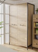 Forte ORIENTAL TREE HUDS822-M524 Szafa ubraniowa, dwudrzwiowa, Dąb Bartex / Czarny Forte ORIENTAL TREE HUDS822-M524 Szafa ubraniowa, dwudrzwiowa, Dąb Bartex / Czarny