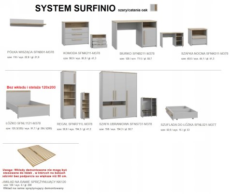Forte SURFINIO SFNL1121-M378 Łóżko Forte SURFINIO SFNL1121-M378 Łóżko