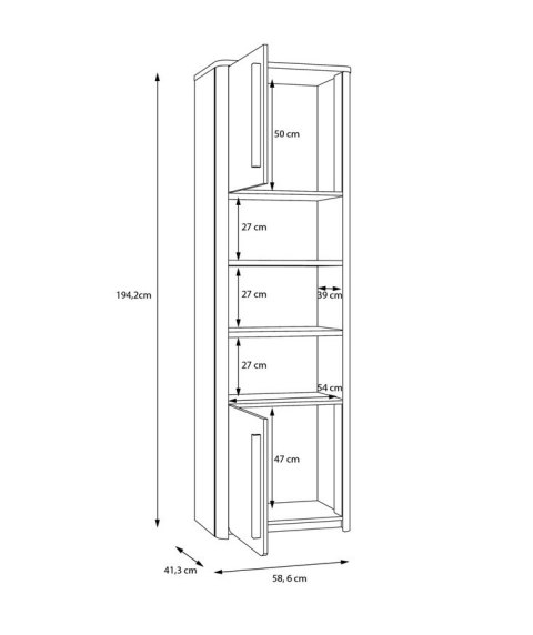 Forte SURFINIO SFNR711L-M378 Regał Forte SURFINIO SFNR711L-M378 Regał