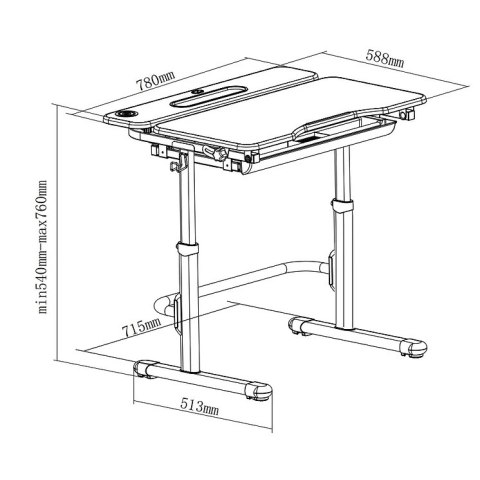 Fressia Pink - Regulowane biurko Cubby Fun Desk Fressia Pink - Regulowane biurko Cubby Fun Desk