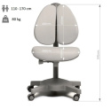 Fun Desk Brassica Grey - Krzesełko z podłokietnikami, regulacją wysokości i głębokości siedziska Cubby Fun Desk Brassica Grey - Krzesełko z podłokietnikami, regulacją wysokości i głębokości siedziska Cubby