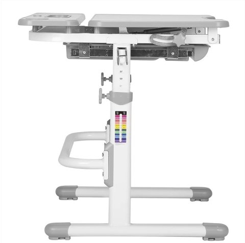 Fressia Grey - Regulowane biurko Cubby w zestawie lampa i stojak na książki - Fun Desk Fressia Grey - Regulowane biurko Cubby w zestawie lampa i stojak na książki - Fun Desk